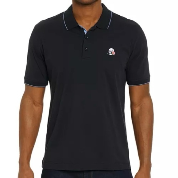Robert Graham Other - NEW Robert Graham Rossi Polo Shirt Sz L Short Sleeve Embroidered Skull Logo